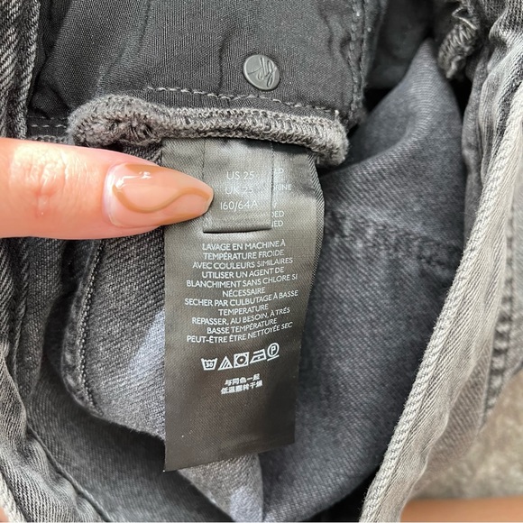 FREE PEOPLE Bottlerocket Grey Maggie Mid Rise Distressed Edgy Straight Leg Jeans - Picture 12 of 13